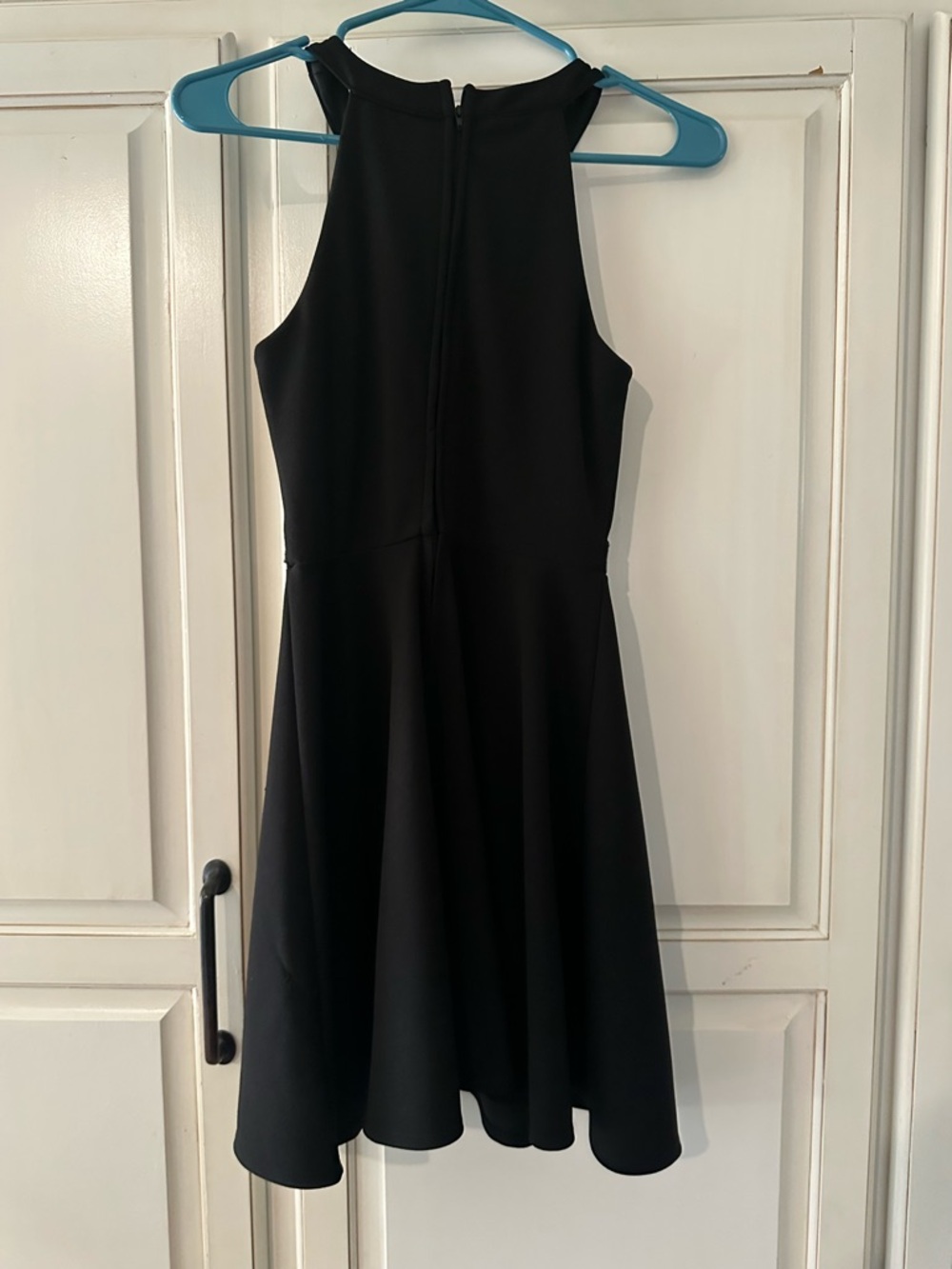 Emerald Sundae Black A-Line Halter Dress with Beaded Waist - Picture 2 of 7